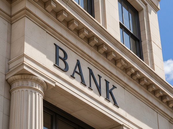 Bank building exterior representing lender relationships