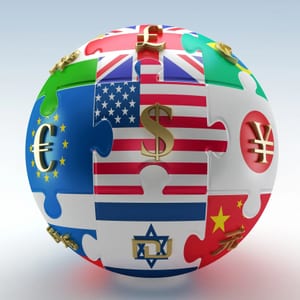 Export credit agency professional reviewing international trade finance guarantee