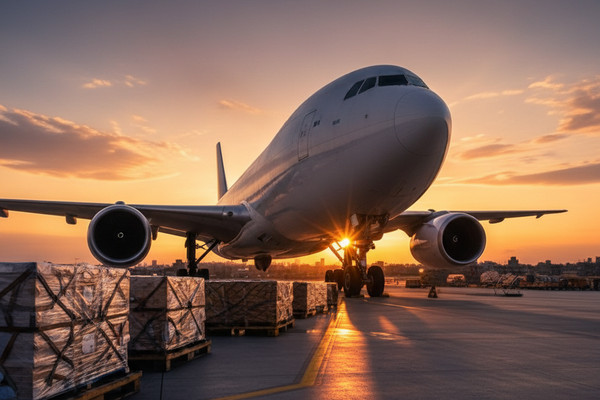 Cargo airplane representing international trade financing